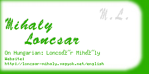 mihaly loncsar business card